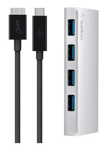 Belkin USB-C Hub 4x USB 3.0 + USB-C Cable F4U088vf
