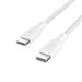 Belkin USB-C na USB-C kabel 100W, 3m, bílý - odolný CAB014bt3MWH