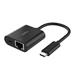 Belkin USB-C to Ethernet + 100W Charge Adapter - Black INC019btBK