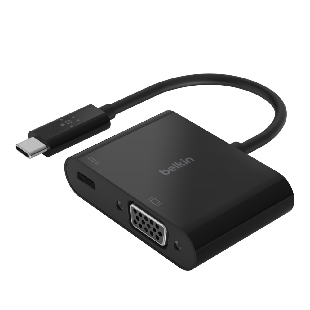 BELKIN USB-C to VGA + nabíječka 60W PD, černá AVC001btBK
