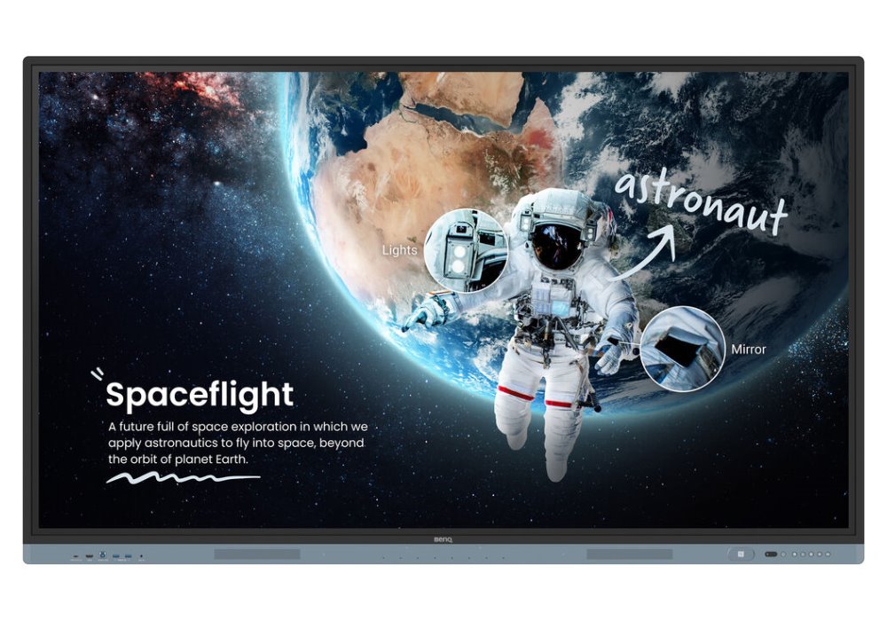 BENQ dotykový LFD 75" RM7504, UHD, IPS, 1200:1, 18/7, Infrared touch, HDMI, DP, VGA, USB, USB-C, LAN 9H.F9CTK.DE1