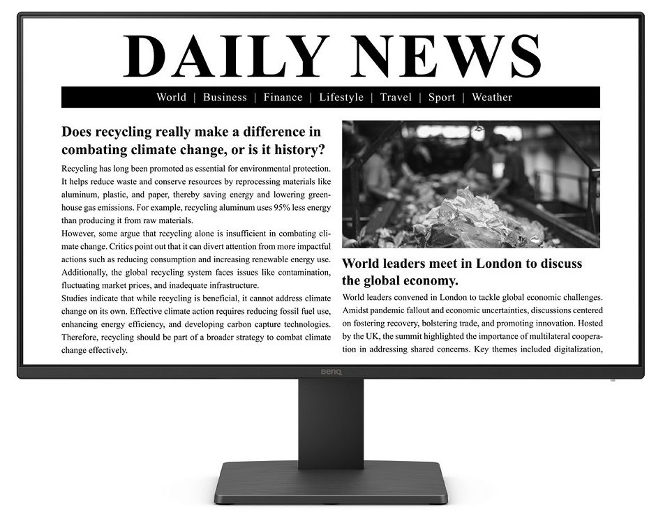 BenQ LCD GW2491 23,8" IPS/1920x1080/5ms/250nits/1300:1/HDMI/DP/VESA/černá 9H.LNELJ.LBE