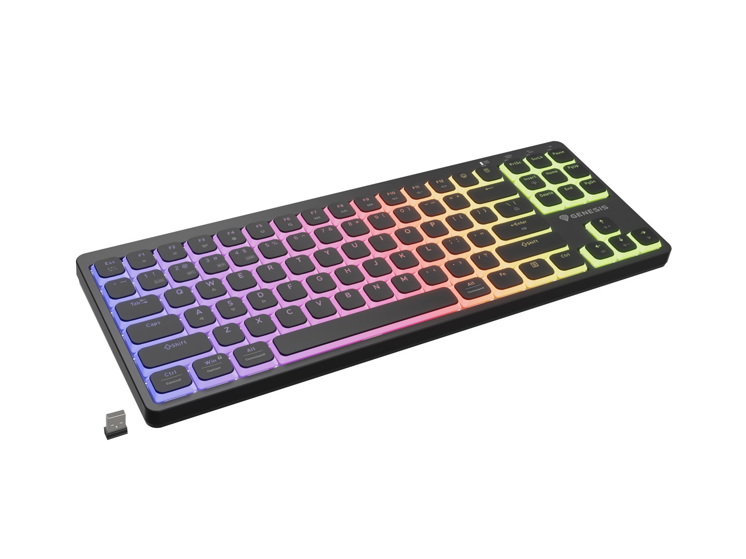 Bezdrátová herní klávesnice Genesis THOR 430 TKL/USB+BT/US/Černá NKG-2346