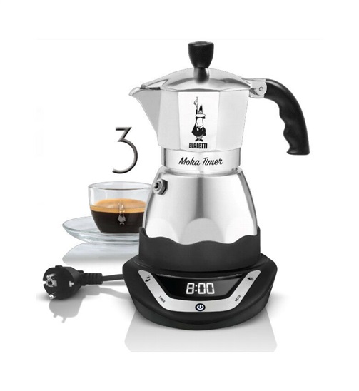 BIALETTI MOKA EASY S ČASOVAČEM 3 ŠÁLKY 8006363009980