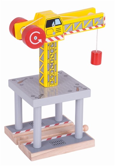 Bigjigs Rail BJT175 Velký jeřáb žlutý 0691621091753