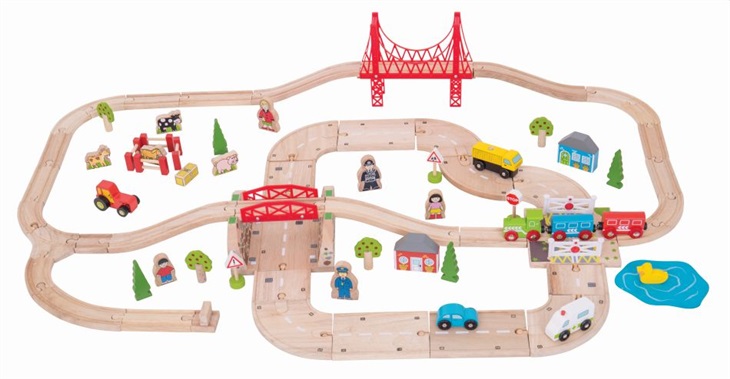 Bigjigs Rail Vláčkodráha 80 dílů 0691621090213