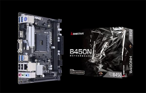 Biostar Main Board, AMD B450 , soc AM4, DDR4, ITX, HDMi, D-sub B450NH
