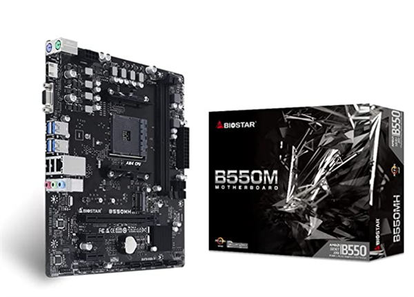 BIOSTAR Main Board B550MX/E Pro, Soc AM4, DDR4, HDMI, D-Sub, DVI B550MX/EPRO