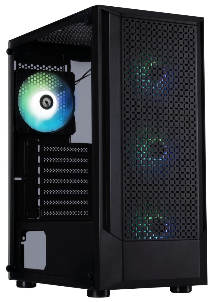 BitFenix skříň C50 Negro / ATX / 4x 120mm FRGB fan / 2xUSB 2.0 / USB 3.0 / tvrzené sklo / černá BFC-C50-KKGSK-4F
