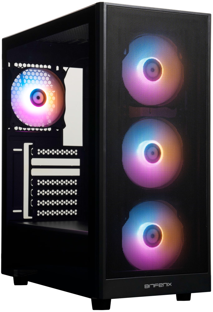 BitFenix skříň Grafi / ATX / 4x120 mms FRGB fan / 2x USB 3.0 / USB 2.0 / tvrzené sklo / černá BFC-GRM-KKGSK-4F