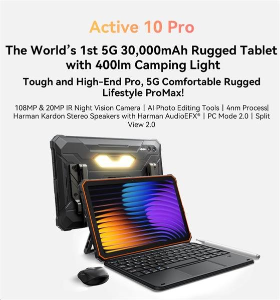 Blackview Active 10 Pro Rugged Tab 12GB/512GB, 10.95" FHD IPS 90Hz Corning Glass 3, MT6878 Octa-core, 5 BVACTIVE10_PRO-B