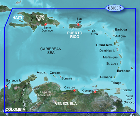 BlueChart G2 - HXUS030R / Southeast Caribbean / REGULAR 753759089344