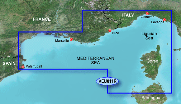 BlueChart G2 Vision Karta VEU011R- Francúzko, J.Pobrežie a Korzika/REGULAR 753759069490