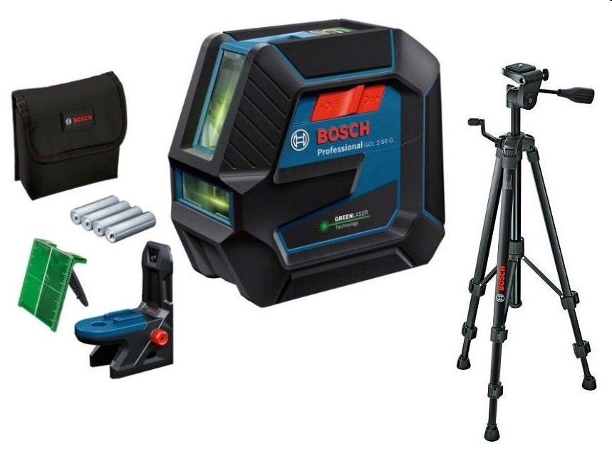BOSCH Krížovo-bodový laser GCL 2-50 G + RM 10 + BT 150, kartón 0601066M01
