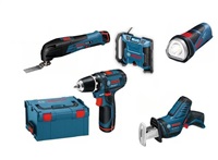 BOSCH Multifunkčné náradie SET 5x 10,8 V-Li GSR 10,8-2-LI: GSR+GML+GOP+GSA+GLI 0.615.990.EW8