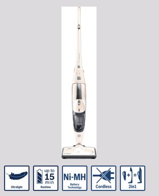 BOSCH_tyčový akumulátorový vysávač Move 2in1, perleťovo biela BBHMOVE1N