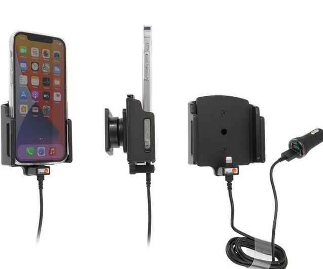 Brodit držák do auta na Apple iPhone 12/12 Pro, nastavitelný (70-83mm), 2xUSB, nab. z cig. zap. PBR-721239