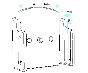 Brodit držák do auta nastavitelný bez nabijeni š. 49-63 mm, tl. 9-13 mm PBR-511231