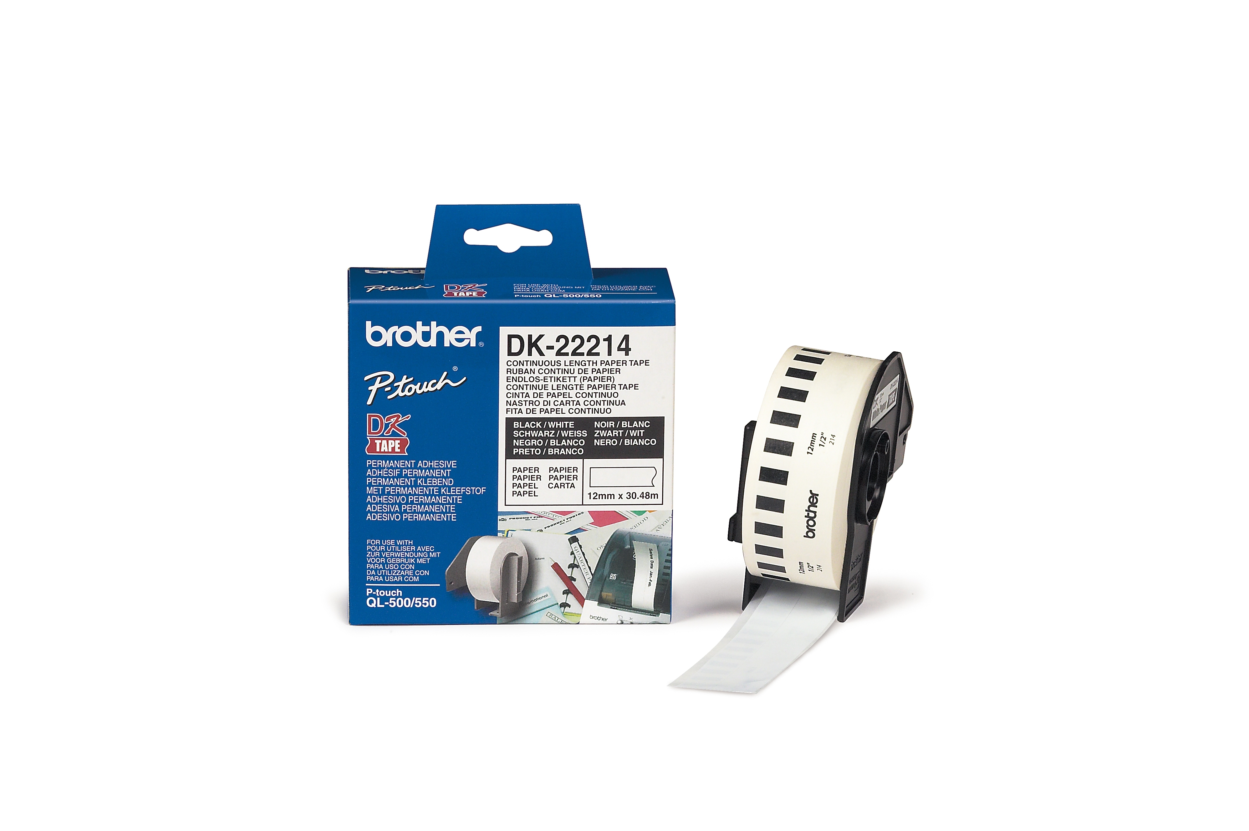 BROTHER DK22214 Continuous Paper Tape (Biela 12mm)