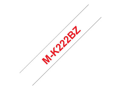 Brother M-K222BZ - Plast - červená na bílé - Role (0,9 cm x 8 m) 1 role páska - pro P-Touch PT-55, MK222BZ
