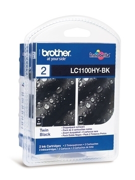 Brother originál ink LC-1100HYBKBP2, black, high capacity, 2ks, Brother DCP-6690CW, MFC-6490CW LC1100HYBKBP2