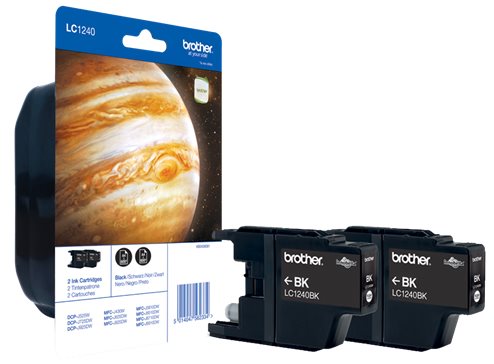 Brother originál ink LC-1240BKBP2, black, 2x600str., 2ks, Brother MFC-J6910DW LC1240BKBP2