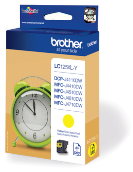 Brother originál ink LC-125XLY, yellow, 1200str., Brother MFC-J4510 DW LC125XLY