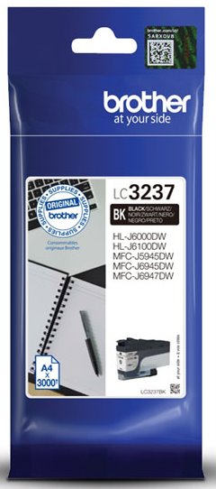 Brother originál ink LC-3237BK, black, 3000str., Brother MFC-J5945DW, MFC-J6945DW, MFC-J6947DW LC3237BK