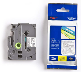 Brother originál páska do tlačiarne štítkov, Brother, TZE-135, biely tlač/priesvitný podklad, lamin TZE135