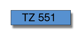 Brother originál páska do tlačiarne štítkov, Brother, TZE-551, čierny tlač/modrý podklad, laminovan TZE551