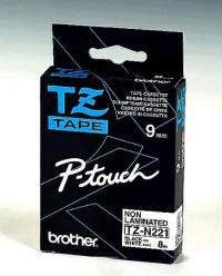 Brother originál páska do tlačiarne štítkov, Brother, TZE-N221, čierny tlač/biely podklad, nelamino TZEN221