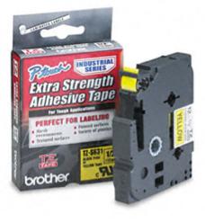 Brother originál páska do tlačiarne štítkov, Brother, TZE-S631, čierny tlač/žltý podklad, laminovan TZES631