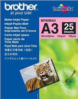Brother Photo Matt Paper, foto papier, matný, biely, A3, 145 g/m2, 25 ks, BP60MA3, atramentový