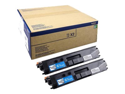 Brother TN-329C - 2-balení - azurová - originál - kazeta s barvivem - pro Brother DCP-L8450CDW, HL- TN329CTWIN