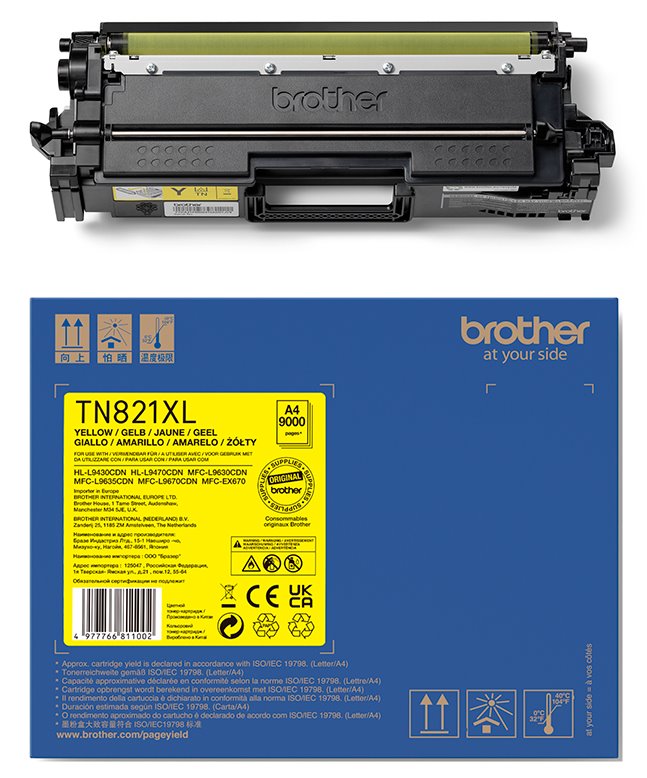 BROTHER toner TN-821XLY yellow, 9000str., HL-L9430CDN, HL-L9470CDN, MFC-L9670CDN, O TN821XLY