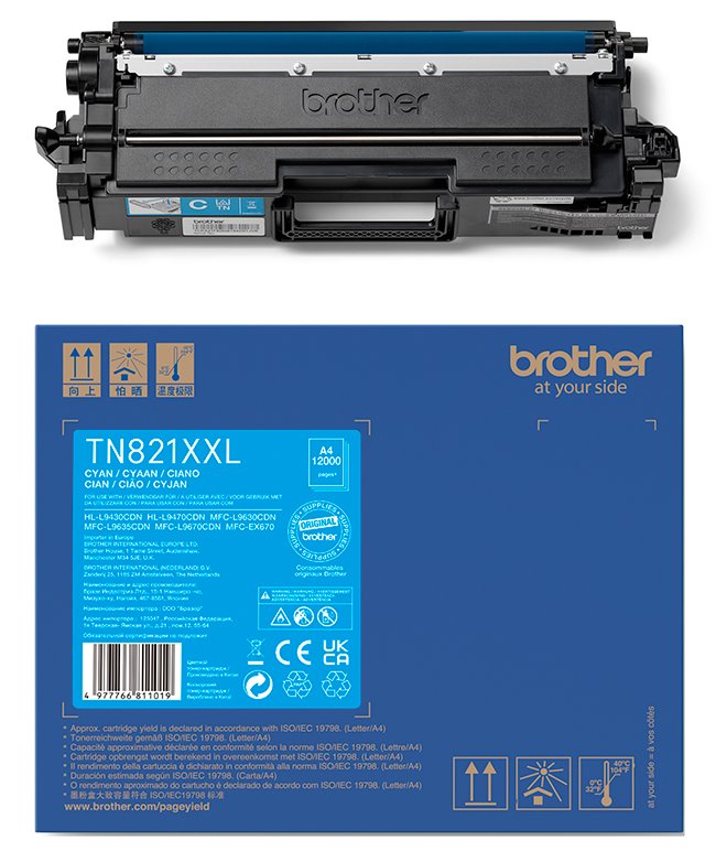 BROTHER toner TN-821XXLC cyan, 12000str., HL-L9430CDN, HL-L9470CDN, MFC-L9670CDN, O TN821XXLC