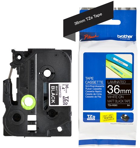 Brother - TZE-M365 (matný povrch), černá / bílá (36mm, 8m) TZEM365