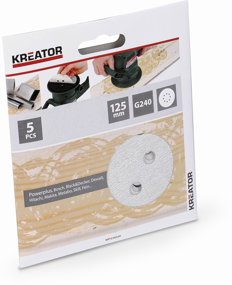 Brúsny papier Kreator KRT230559 125mm na farbu G240, 5ks