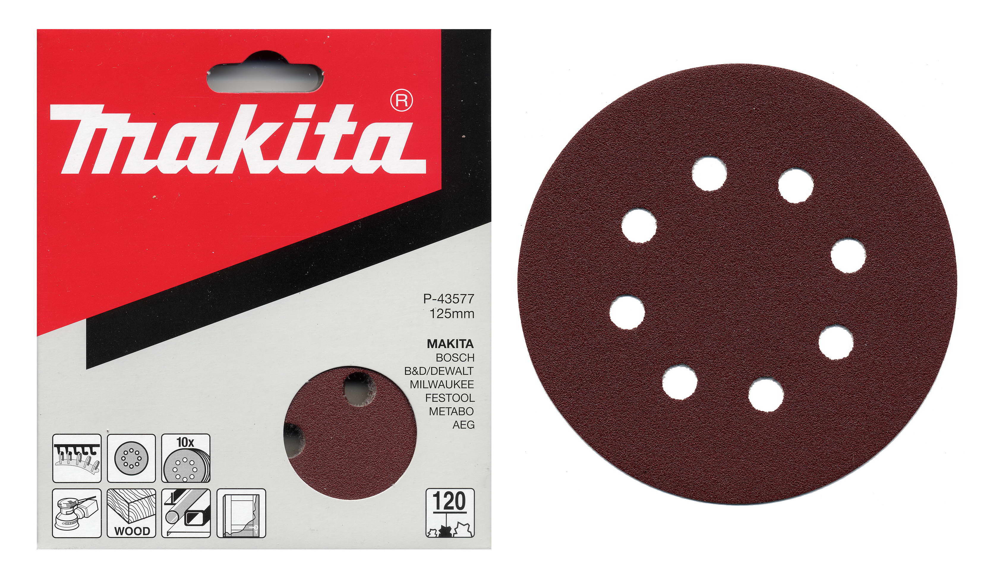 Brúsny papier Makita P-43599 125mm K240, 10ks