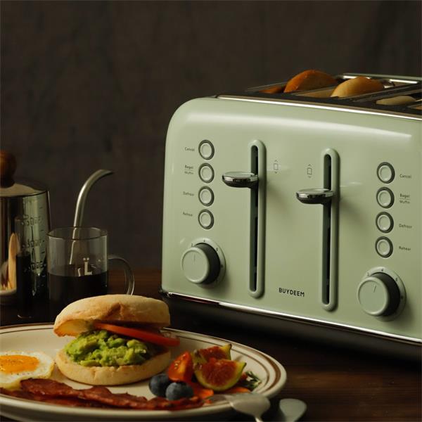 BUYDEEM 4-plátkový hriankovač, model DT640E, farba zelená, EU DT640E-CG/EU