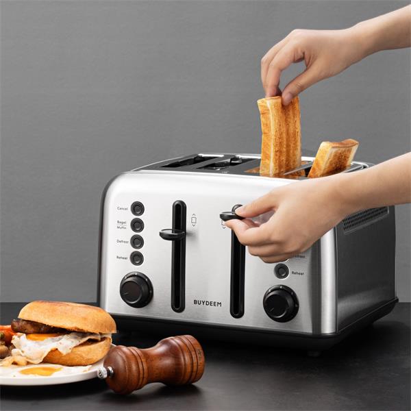 BUYDEEM Hriankovač na 4 plátky, model DT640E, farba nerezová oceľ, EU DT640E-SS/EU