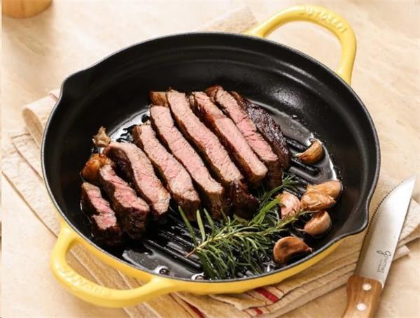 BUYDEEM Smaltovaná liatinová grilovacia panvica 26 cm, model CP553, farba jemná žltá CP553-MY