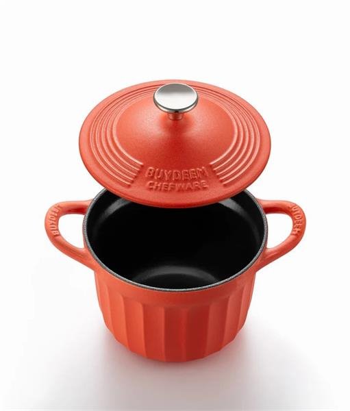 BUYDEEM Smaltovaný liatinový hrniec 1,8L, 18 cm, model CP541, farba koi červená CP541-KR