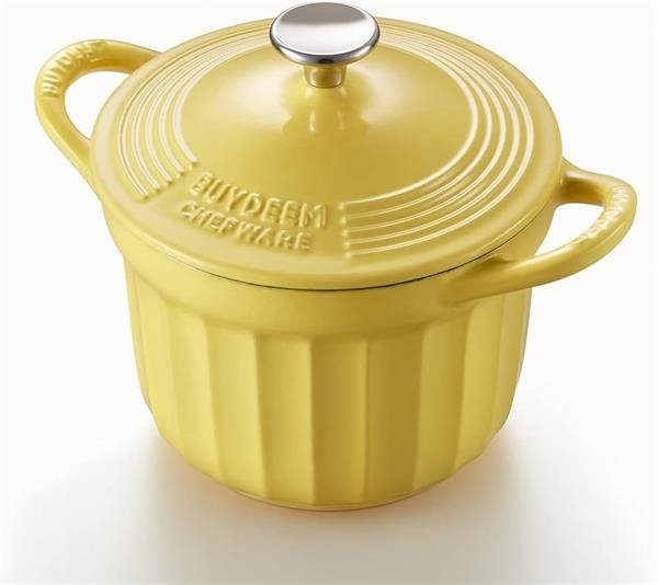 BUYDEEM Smaltovaný liatinový hrniec 1,8L, model CP541, farba jemná žltá CP541-MY