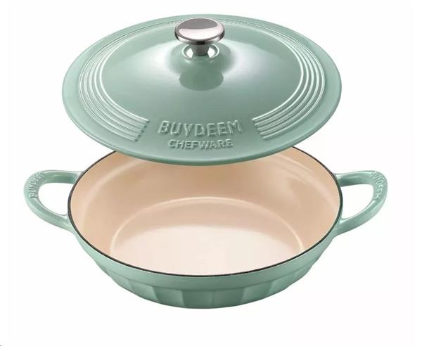 BUYDEEM Smaltovaný liatinový hrniec 3,1 L, 28cm, model CP581, farba zelená CP581-CG