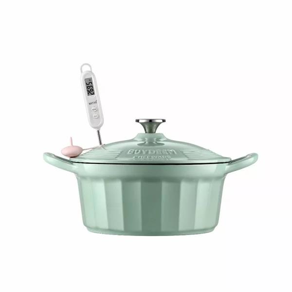 BUYDEEM Smaltovaný liatinový hrniec, model CP551, 3,95l, 25cm, farba jemná žltá CP551-CG