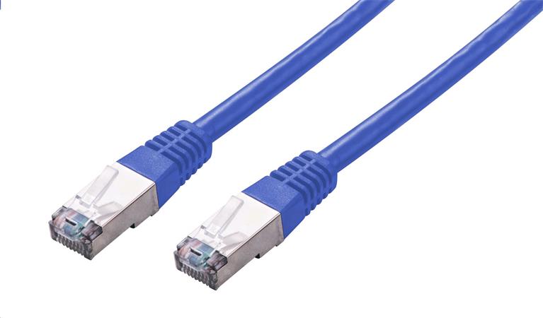 C-TECH Kabel patchcord Cat5e, FTP, modrý, 1m