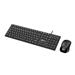 C-TECH KBM-108, drátový combo set s myší, multimediální,nízkoprofilové klávesy, USB, CZ/SK KBM-108-BL