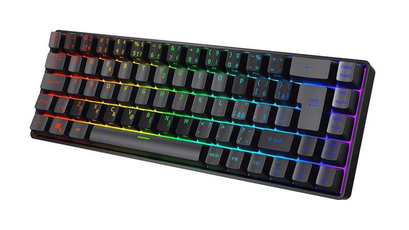C-TECH Mechanická herní klávesnice Renegade (GKB-18), magnetické spínače, 68 kláves, USB, RGB podsvětlení