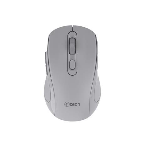 C-TECH myš WLM-12 Dual mode, bezdrátová, BT5.0 + 2,4GHz, 1600DPI, 6 tlačítek, USB nano receiver, šedá WLM-12GR